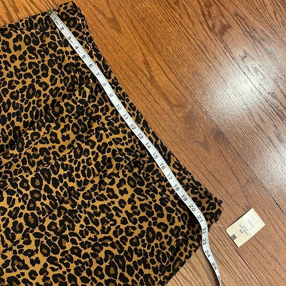 Plus petite women’s leopard print WIDE leg full line stretchy knit pants  2XP - Picture 7 of 14